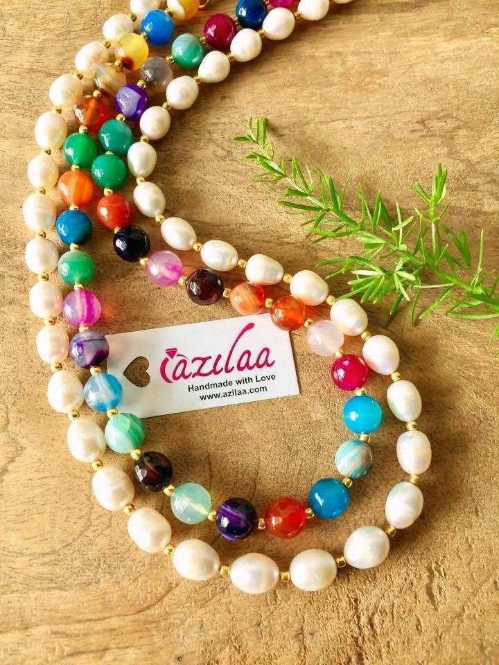 Pearl Multi colored designer necklace