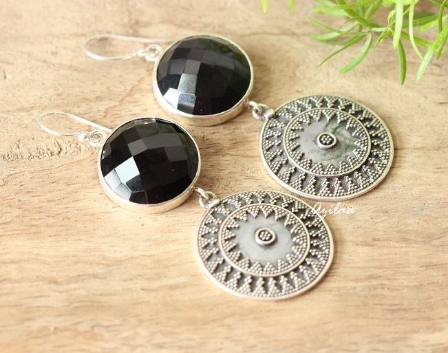 black designer earrings