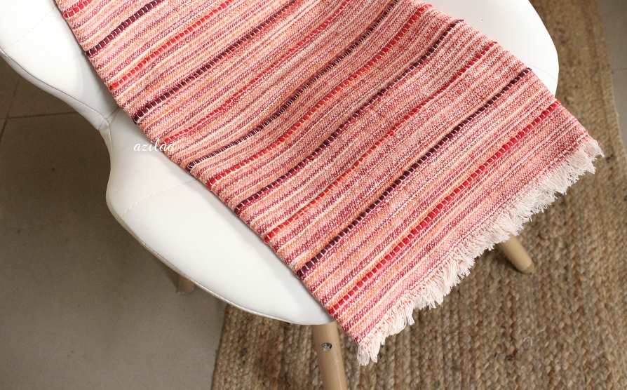 Handloom rust red cream woven throw blanket at ?1550