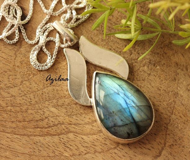 Labradorite silver necklace discount