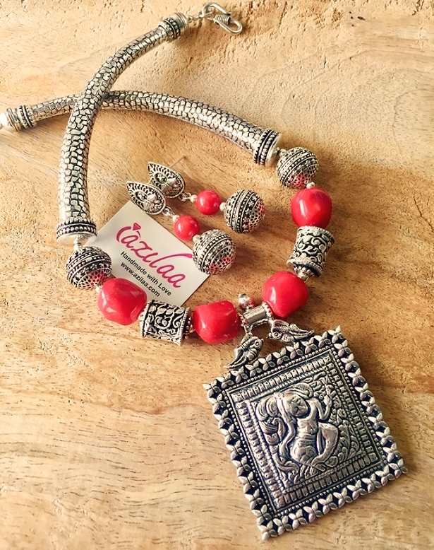 red coral silver jewelry