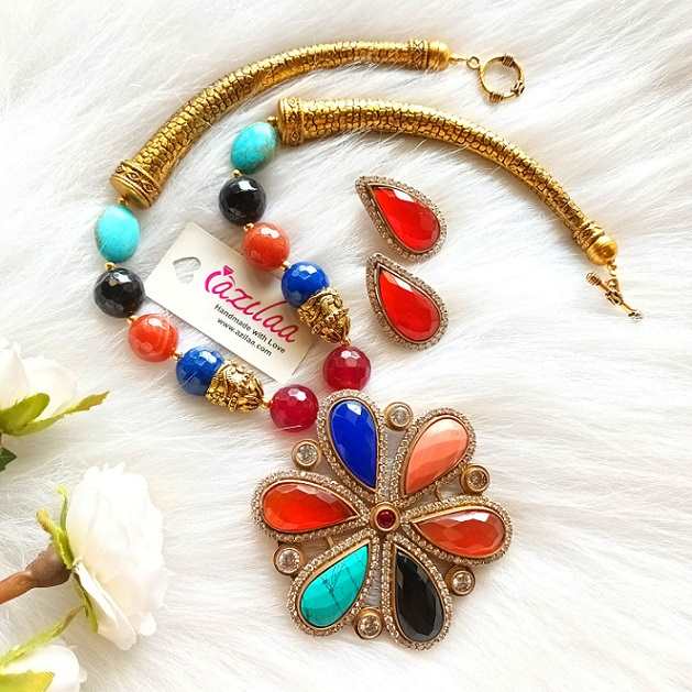 Large sales flower necklace