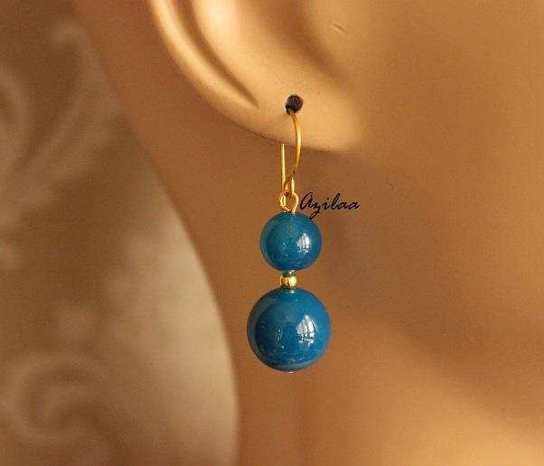  Blue Golden peacock Statement handmade necklace set