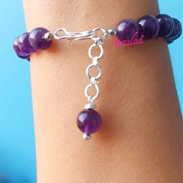 Amethyst Buddha Peace charm bracelet 