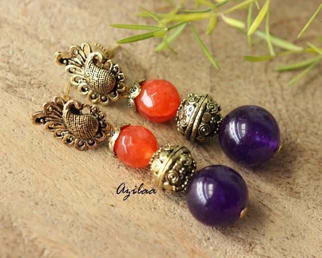 Antique Gold Statement peacock handmade necklace set