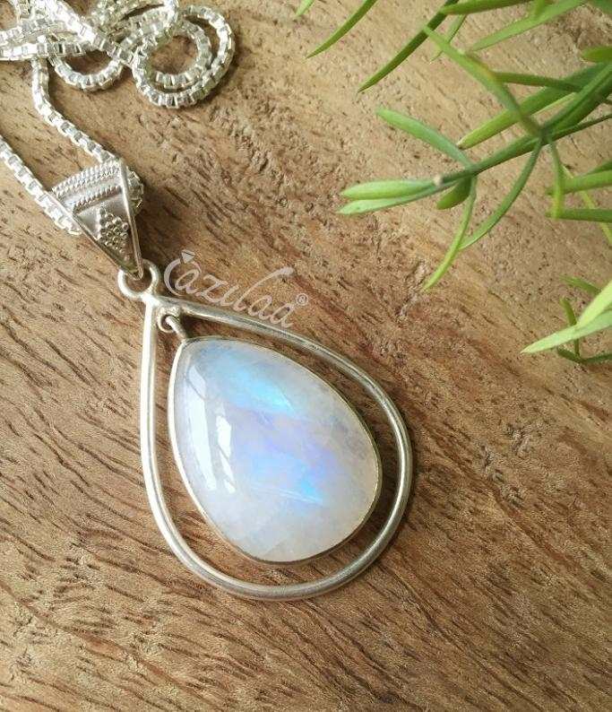 Artisan Sterling silver  rainbow moonstone handmade Pendant