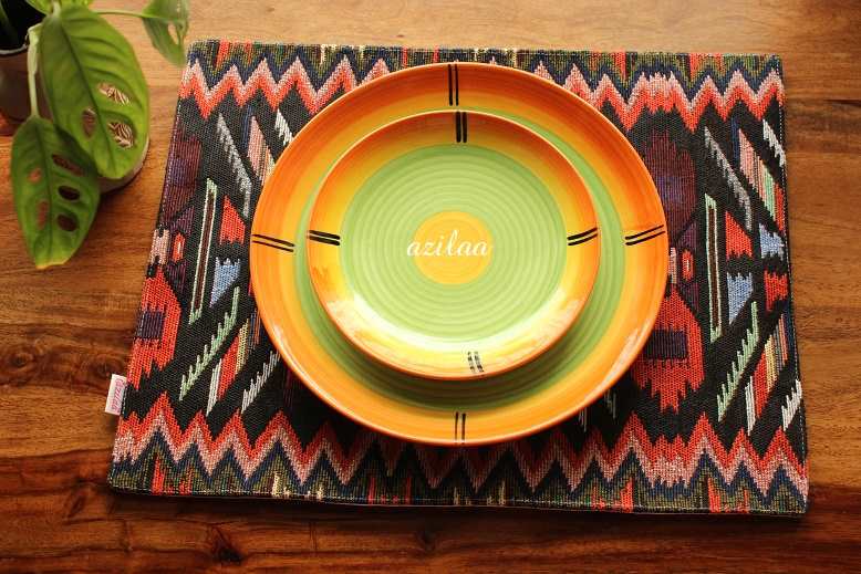 Aztec style handloom fabric placemat table mats 2