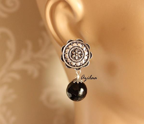 Black Onyx Ganesha gemstone artisan handmade necklace set