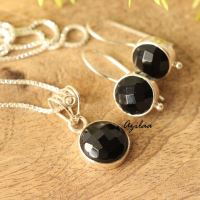 Black Onyx Gemstone Jewelry Pendant 925 Sterling Silver 18k Gold Plated Black Onyx Pendant For Mom Black Onyx Gemstone Handmade Pendant
