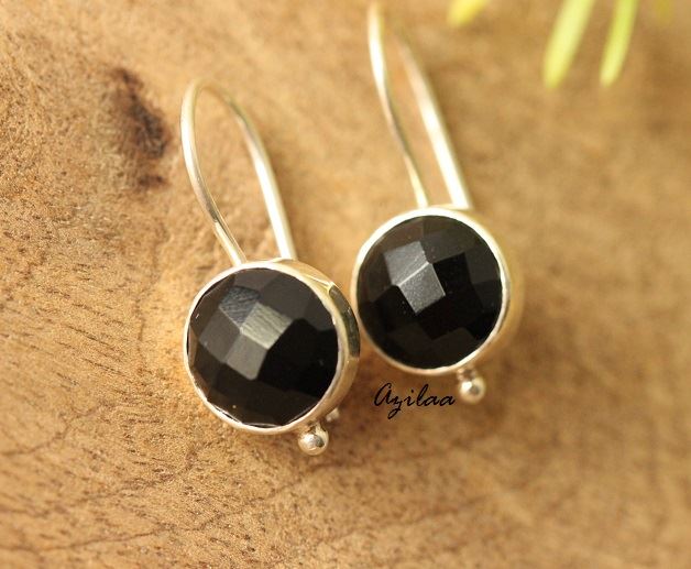 Black Onyx Gemstone Jewelry Pendant 925 Sterling Silver 18k Gold Plated Black Onyx Pendant For Mom Black Onyx Gemstone Handmade Pendant