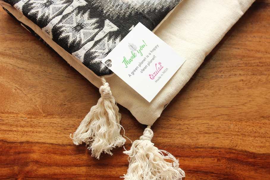 Black white geometric handloom handmade cushion covers