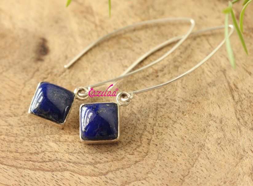 Blue Lapis Lazuli gemstone sterling silver earrings