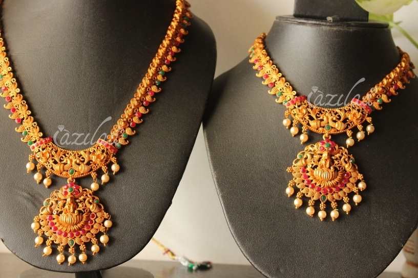 Bridal goddess multi color wedding antique golden earrings set