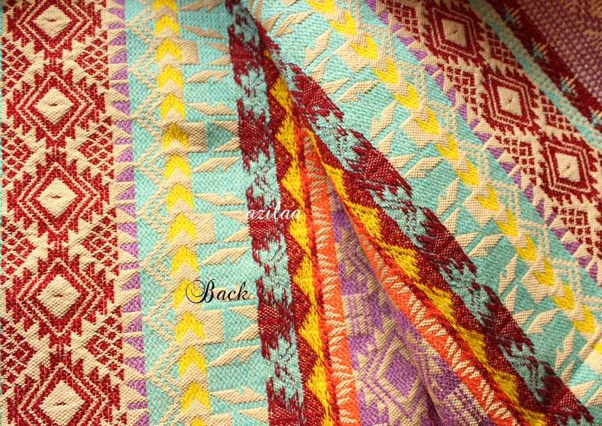 Bright Handloom yellow maroon woven bed cover single bed 1