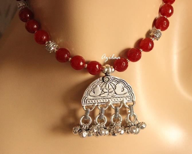 Burnt orange agate gemstone handmade Pendant necklace earring