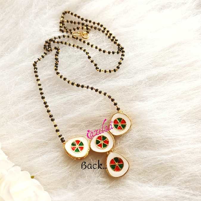 CZ golden Mangalsutra earrings set