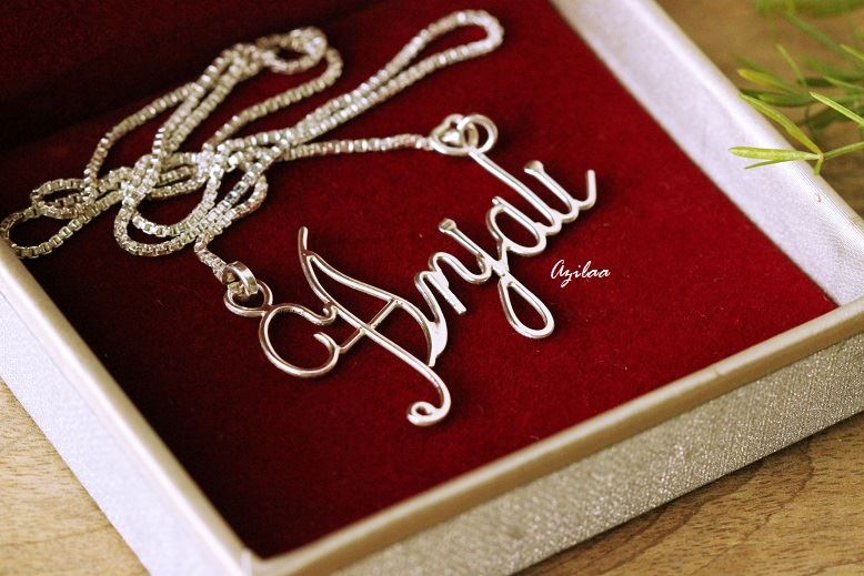 Custom Name sterling silver pendant chain necklace