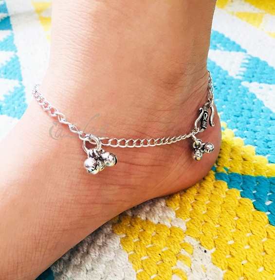 Cute Chain silver plated  Anklets