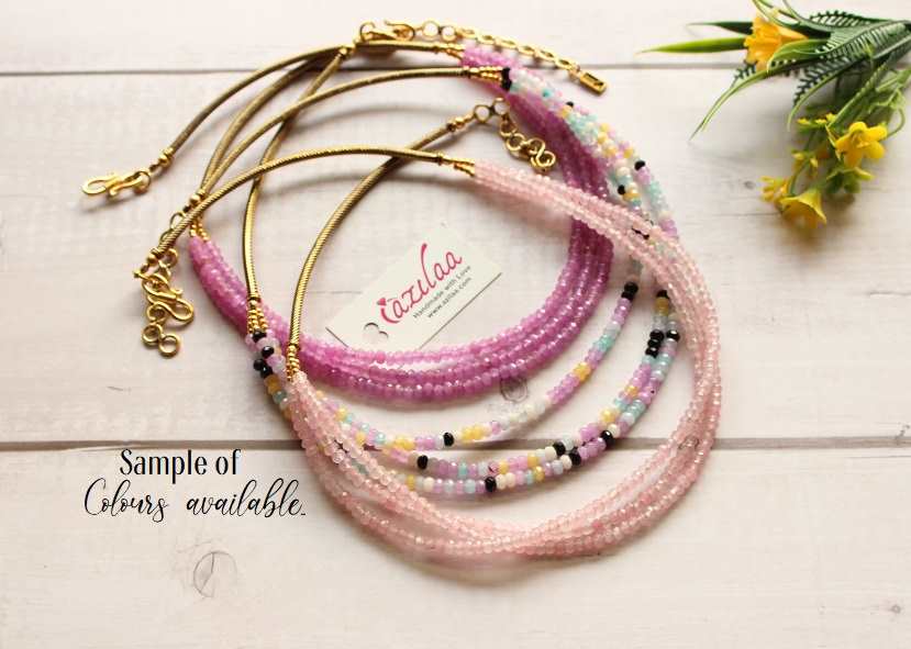 Dainty pastel pink antique golden necklace earrings 