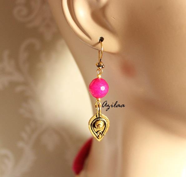 Dark pink ethnic Ganesha antique gold tone necklace set