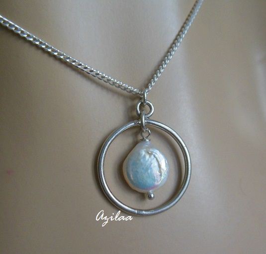 Designer Pearl pendant Gemstone sterling silver handmade Pendant