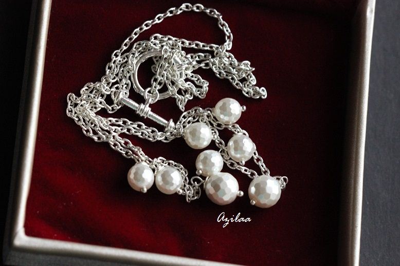 Designer pearl sterling silver necklace