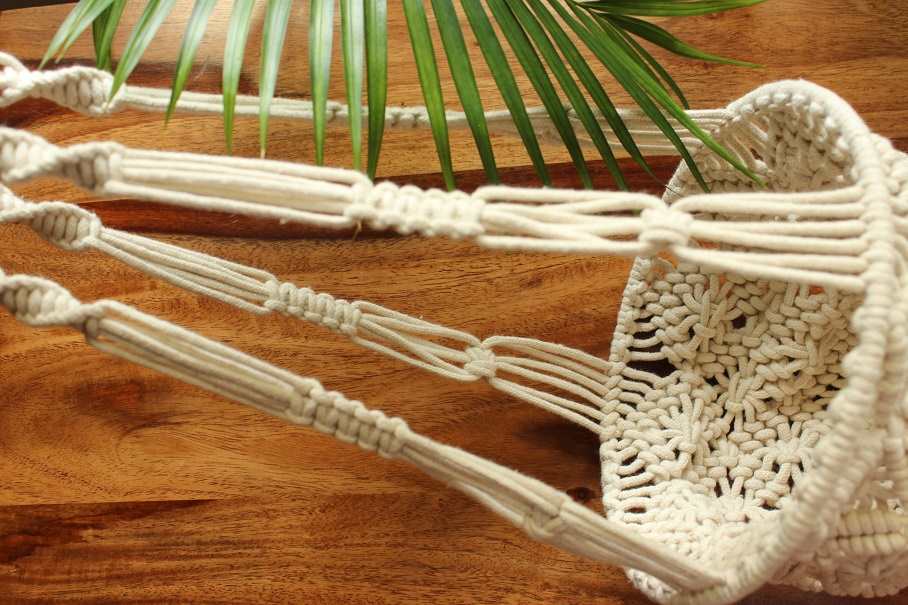 ECO friendly Off white cotton macrame handmade 1 plant hanger 