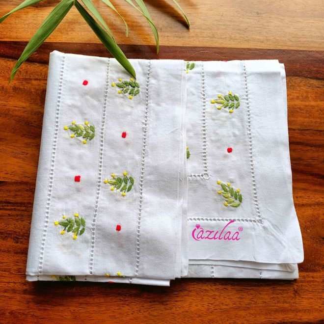 ECO friendly cotton Christmas tree embriodered table runner