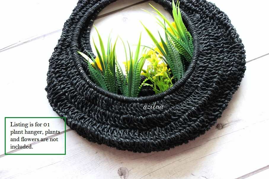 ECO friendly handmade Black plant jute hanger 1 pc
