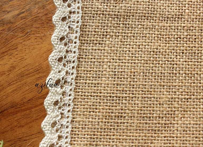 ECO friendly natural fabric jute handmade lace table mat 2