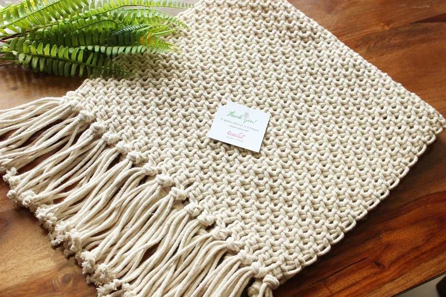 ECO friendly off white  macrame handmade XL 1 table mat