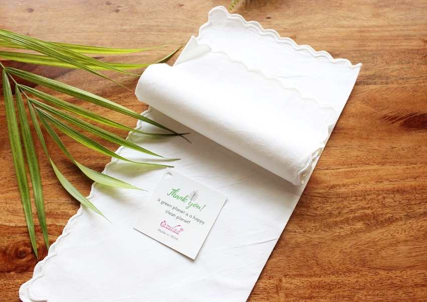 ECO friendly white cotton hand embroidery napkins 04