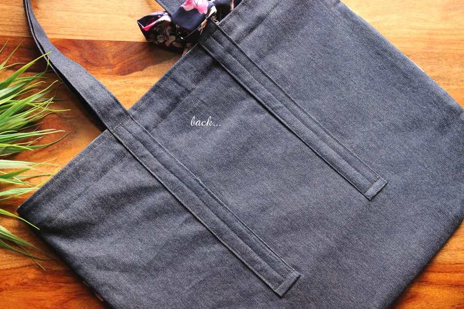 Eco friendly blue sustainable handmade sturdy denim bag set