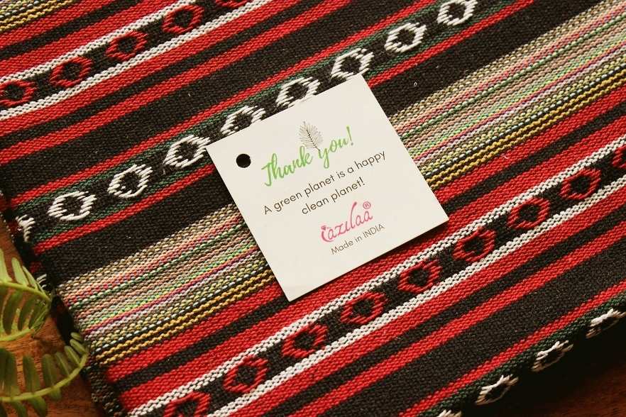 Eco friendly red black Cotton handloom handmade runner