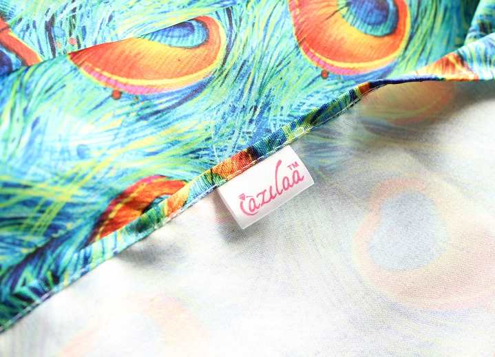 Elegant Peacock Green satin scarf