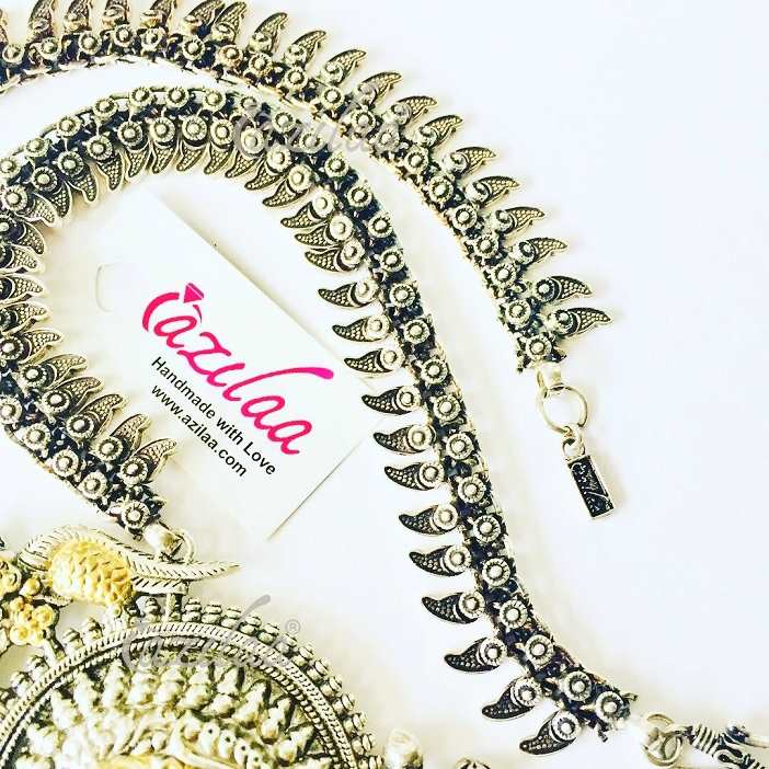 Ethnic Ganesha pendant dual tone pendant necklace