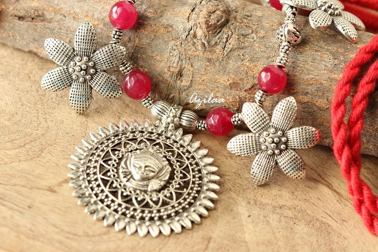 Ethnic Goddess Maa beaded handmade necklace 