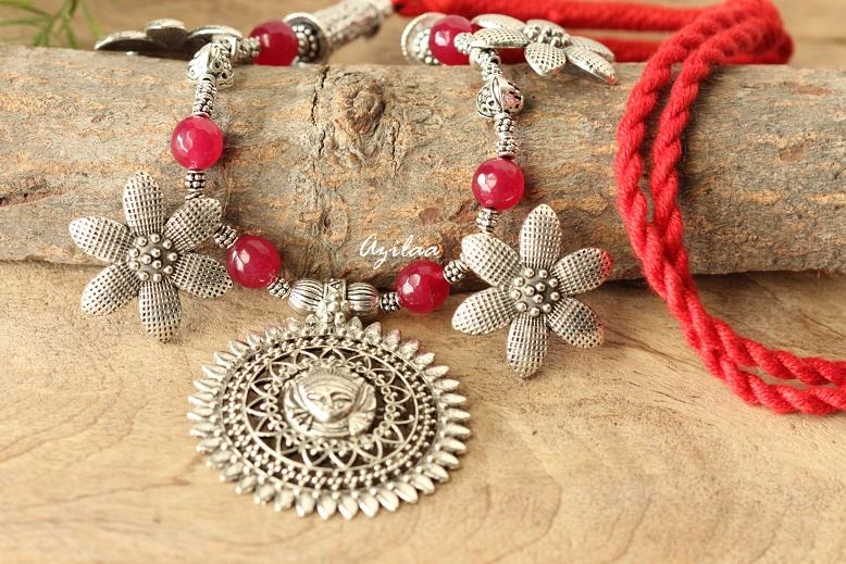 Ethnic Goddess Maa beaded handmade necklace 