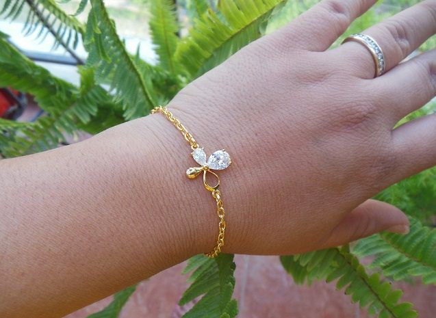 Flower Golden Bracelet vermeil Gold Bracelet Zircon bracelet