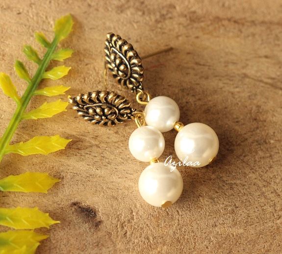 Ganesha antique Gold Pearl Statement handmade necklace set