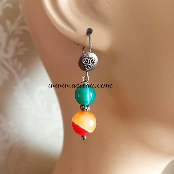  Ganesha multi gemstone sterling silver Gemstone necklace set