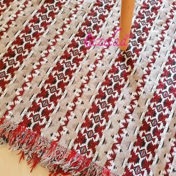 Geometric blue multi color handloom handmade runner 1