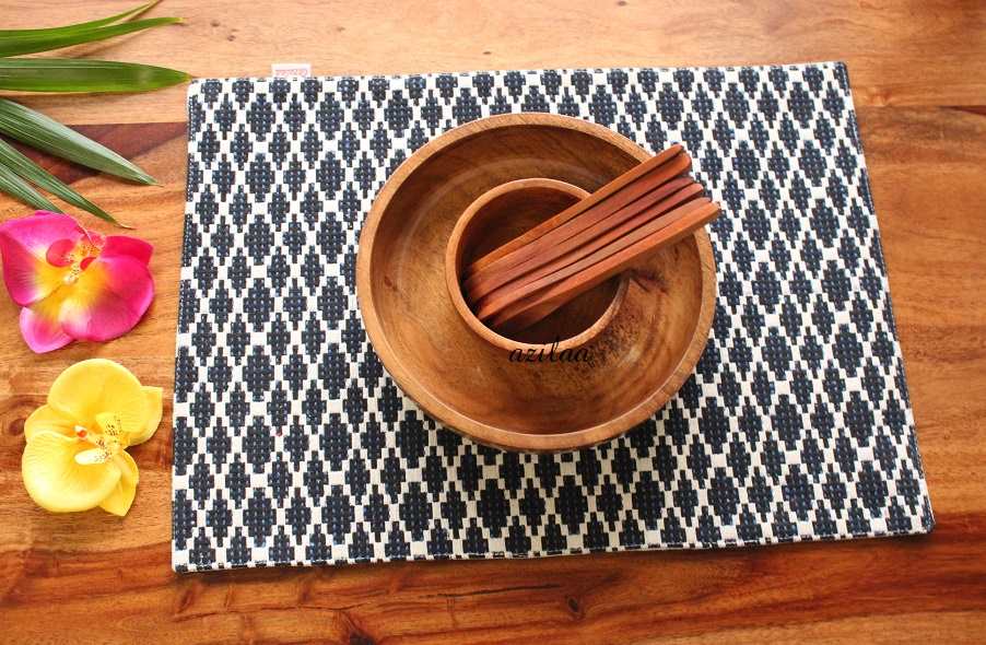 Geometric style handloom fabric placemat table mats 2