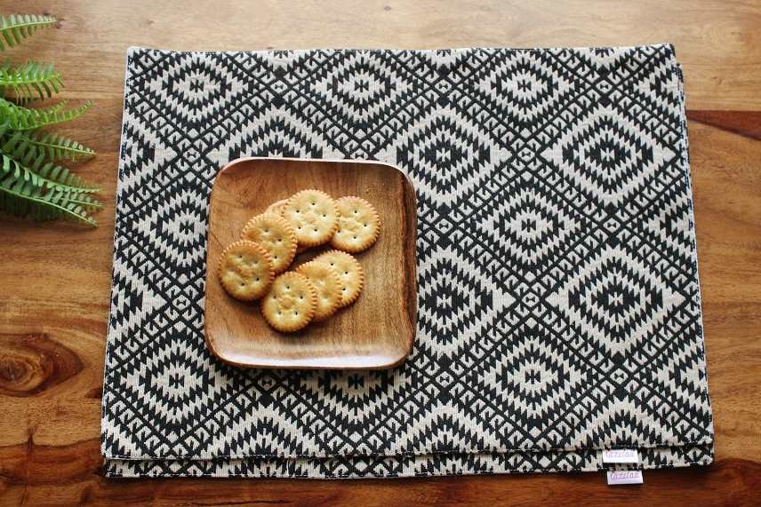 Geometric style handloom fabric placemat table mats 2