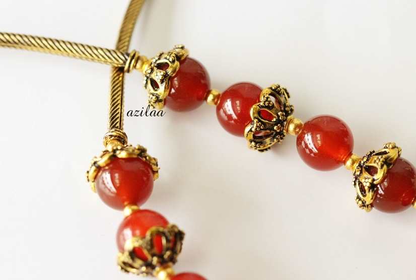 Goddess antique gold tone gemstone necklace earrings set