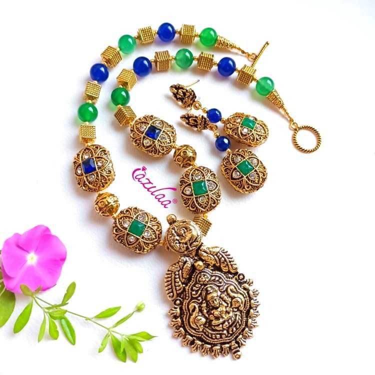 Golden goddess multi gemstone necklace set