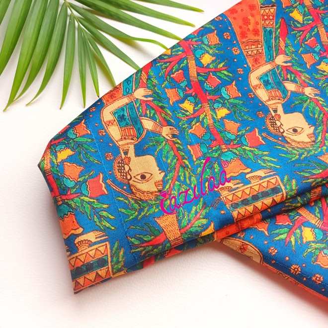 Gorgeous Blue Tusser silk scarf 