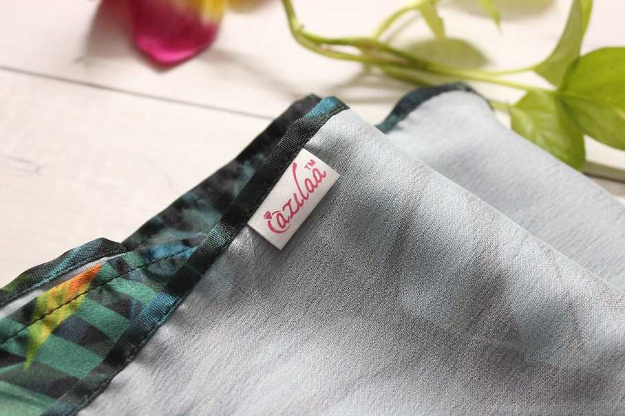 Gorgeous TROPICAL green satin scarf