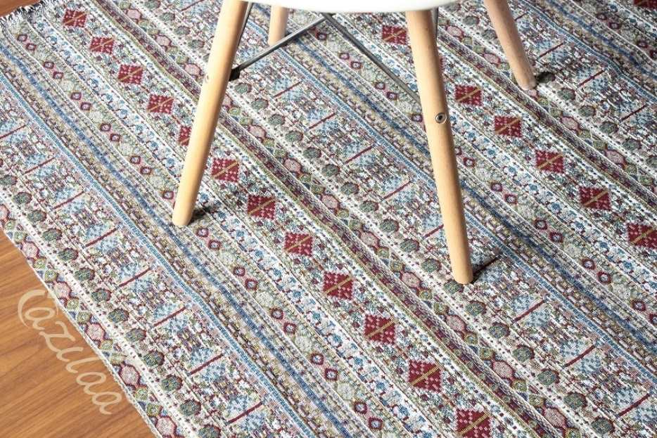 Gray maroon handloom handmade runner 1