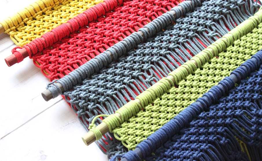 Green ECO friendly boho cotton macrame handmade plant hanger 1pc